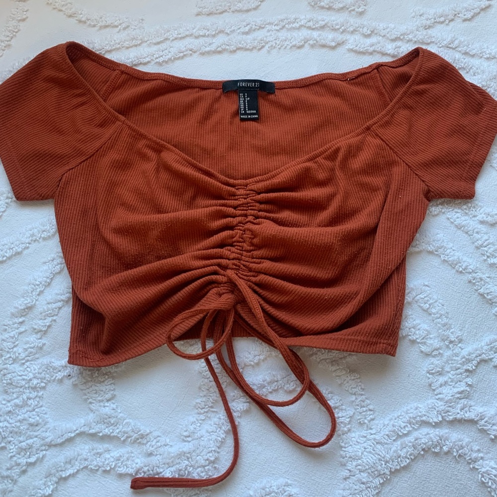 Cinched Off The Shoulder Crop Top